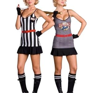 Dreamgirl Double Play Sports Sexy Referee Halloween Costume Sz Med W Accessories